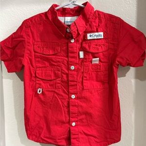 Columbia Kids Bright Red 4T Button Down Shirt